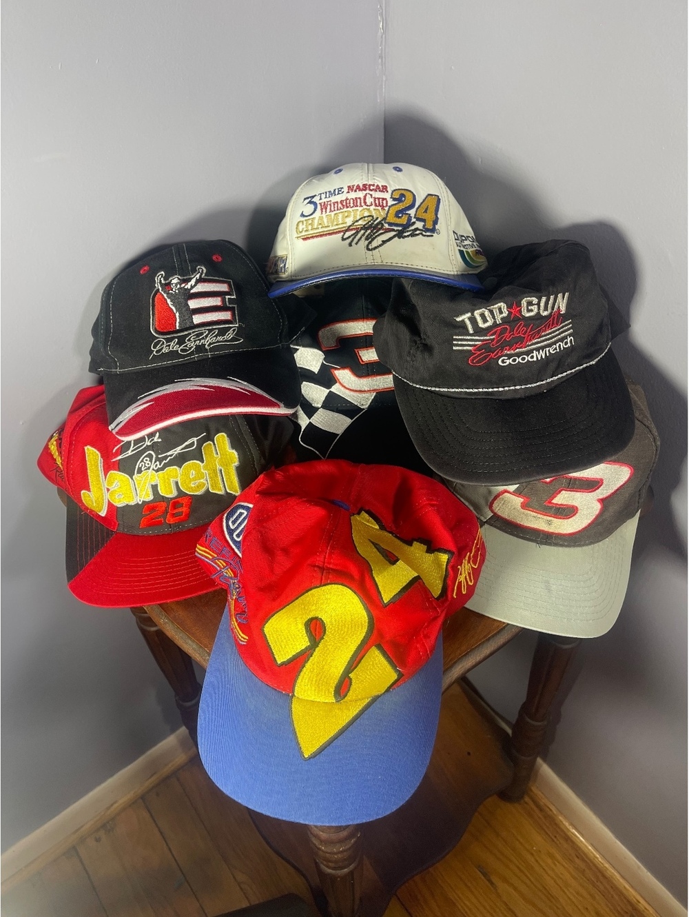 Vtg 1990s NASCAR Racing Hat Lot Dale Earnhardt #3 Jeff Gordon #24 Jarrett #28